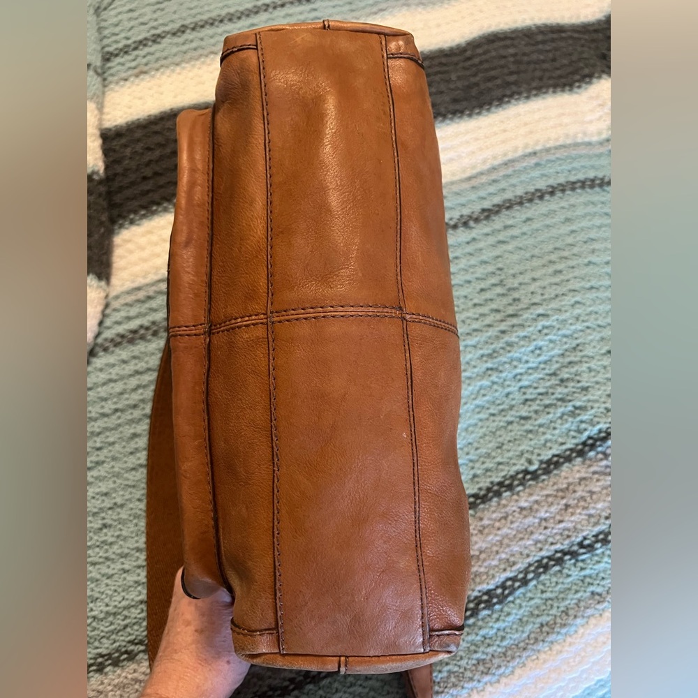 Fossil Sasha Floral Tooled Leather Crossbody Bag - British Tan - Picture 6 of 11